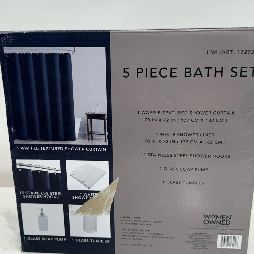 Nueva Spa 5 piece Bath Set Nave Blue New